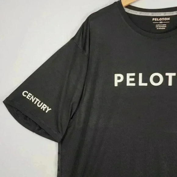 Peloton Century 100 Men's Shirt 2XL Black Short Sleeve Poly/Spandex Spin Workout - Picture 4 of 8